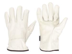 Cowhide Leather Work Gloves, Slip-On Cuff, Cream, Size: XL, Left and Right Hand Cowhide Leather Work Gloves, Slip-On Cuff, Cream, Size: XL, Left and Right Hand