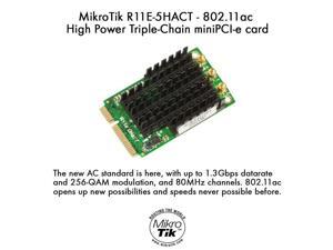 MikroTik R11e-5HacT - 802.11ac High Power Triple-Chain miniPCI-e card MikroTik R11e-5HacT - 802.11ac High Power Triple-Chain miniPCI-e card