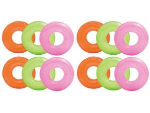 Intex Colorful Transparent Inflatable Swimming Pool Tube Raft (12-Pack)| 59260EP Intex Colorful Transparent Inflatable Swimming Pool Tube Raft (12-Pack)| 59260EP
