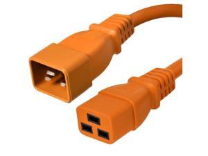 Ironbox C20 to C19 Connector Power Cord - Orange - 2 Foot - 20A/250V - 12/3 SJT - IBX-2818-02 Ironbox C20 to C19 Connector Power Cord - Orange - 2 Foot - 20A/250V - 12/3 SJT - IBX-2818-02