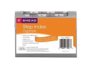 Smead 70903 Step Index Organizer, 12-Pocket, Letter, Poly, Silver Smead 70903 Step Index Organizer, 12-Pocket, Letter, Poly, Silver