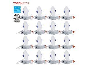 TORCHSTAR 16-PACK 10W 4 Inch Low Profile Ultra-thin Recessed Ceiling Light with Junction Box, Dimmable Can Killer Downlight, 650lm 80W Equivalent ETL and Energy Star, 2700K Soft White Wafer Light TORCHSTAR 16-PACK 10W 4 Inch Low Profile Ultra-thin Recessed Ceiling Light with Junction Box, Dimmable Can Killer Downlight, 650lm 80W Equivalent ETL and Energy Star, 2700K Soft White Wafer Light