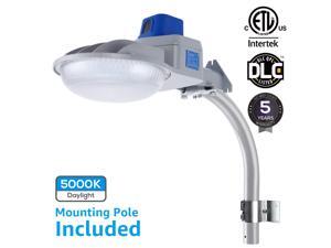 LEONLITE 75W LED Dusk to Dawn Barn Light, 8000lm Outdoor Floodlight with Photocell, DLC & ETL Listed, IP65 Waterproof, 600W Equivalent, for Farm, Yard, Garage, 5000K Daylight, Silver LEONLITE 75W LED Dusk to Dawn Barn Light, 8000lm Outdoor Floodlight with Photocell, DLC & ETL Listed, IP65 Waterproof, 600W Equivalent, for Farm, Yard, Garage, 5000K Daylight, Silver