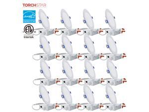 TORCHSTAR 6 Inch Slim Recessed Lighting with Junction Box, 12W 100W Eqv. 850lm Dimmable Wafer Light, ETL & Energy Star Certified, 5000K Daylight, Pack of 16 TORCHSTAR 6 Inch Slim Recessed Lighting with Junction Box, 12W 100W Eqv. 850lm Dimmable Wafer Light, ETL & Energy Star Certified, 5000K Daylight, Pack of 16