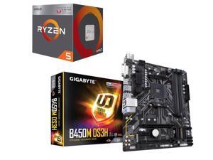 AMD RYZEN 5 2400G Quad-Core 3.6 GHz (3.9 GHz Turbo), GIGABYTE B450M DS3H AM4 AMD B450 AMD RYZEN 5 2400G Quad-Core 3.6 GHz (3.9 GHz Turbo), GIGABYTE B450M DS3H AM4 AMD B450