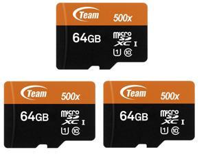 3 x Team 64GB microSDXC UHS-I/U1 Class 10 Memory Card with Adapter, Speed Up to 80MB/s (TUSDX64GUHS03) 3 x Team 64GB microSDXC UHS-I/U1 Class 10 Memory Card with Adapter, Speed Up to 80MB/s (TUSDX64GUHS03)