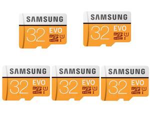 5 x Samsung 32GB EVO microSDHC UHS-I/U1 Memory Card with Adapter, Speed Up to 95MB/s (MB-MP32GA/AM) 5 x Samsung 32GB EVO microSDHC UHS-I/U1 Memory Card with Adapter, Speed Up to 95MB/s (MB-MP32GA/AM)
