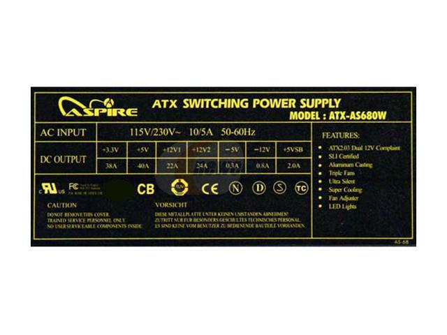 APEVIA ATX-AS680W-BL 680W Power Supply