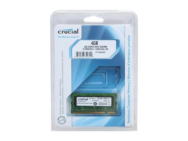 Crucial 4GB 200-Pin DDR2 SO-DIMM DDR2 667 (PC2 5300) Laptop Memory