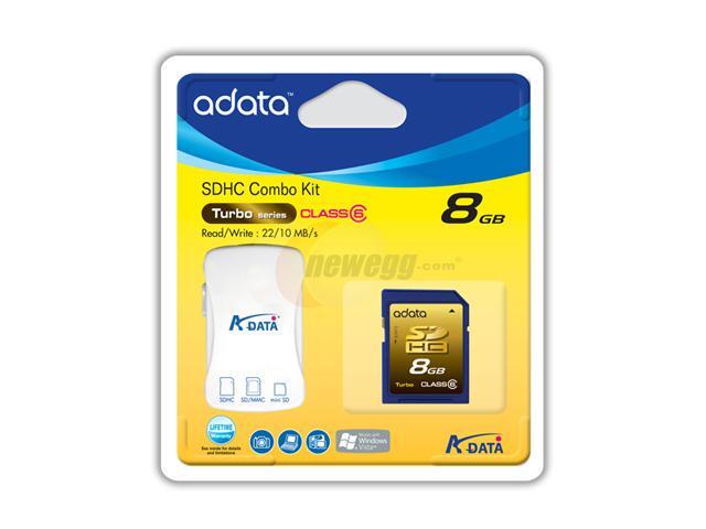 A DATA 8GB Secure Digital High Capacity  SDHC  Flash Card