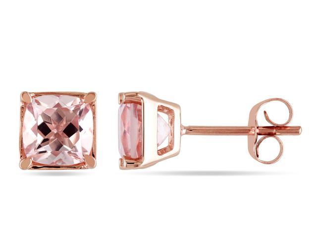 Morganite Stud Earrings 1 90 Carat Ctw In 10K Rose Gold Newegg