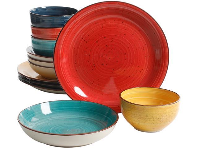 Gibson Overseas Color Speckle Piece Mix And Match Dinnerware Combo