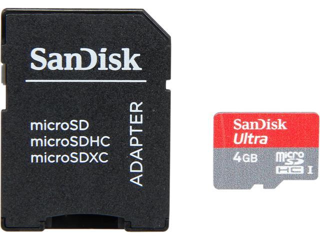 SanDisk Ultra 4GB MicroSDHC Flash Card Newegg