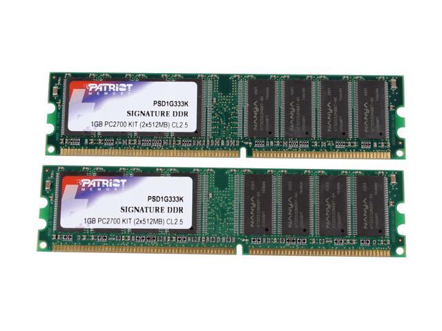 Patriot SNGNATURE 1GB 2 X 512MB DDR 333 PC 2700 Dual Channel Kit