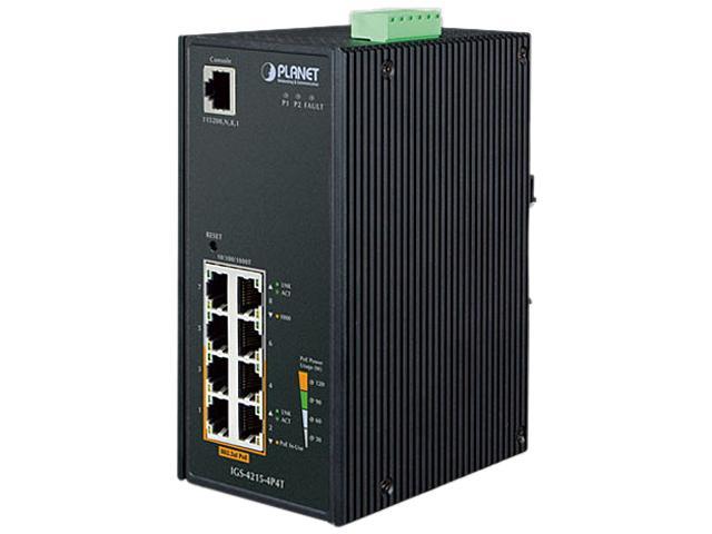 Planet IGS 4215 4P4T Industrial 4 Port 10 100 1000T 802 3at PoE 4