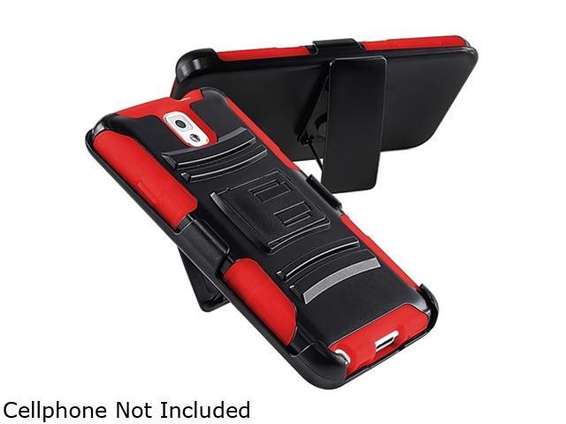 Insten Red Skin Black Hard Rugged High Impact Dual Layer Hybrid Case