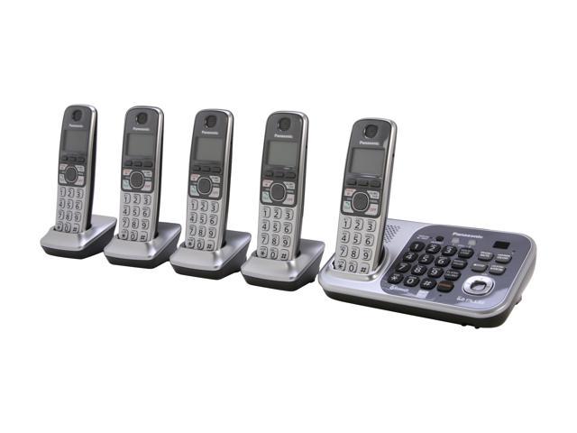 Panasonic KX TG7745S Link To Cell 1 9 GHz Digital DECT 6 0 5X Handsets