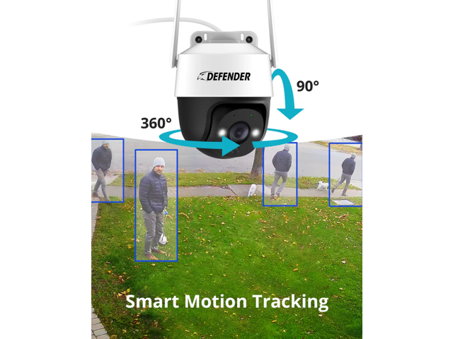 Defender Guard Pro Ptz K Qhd Wifi Plug In Power Security Camera