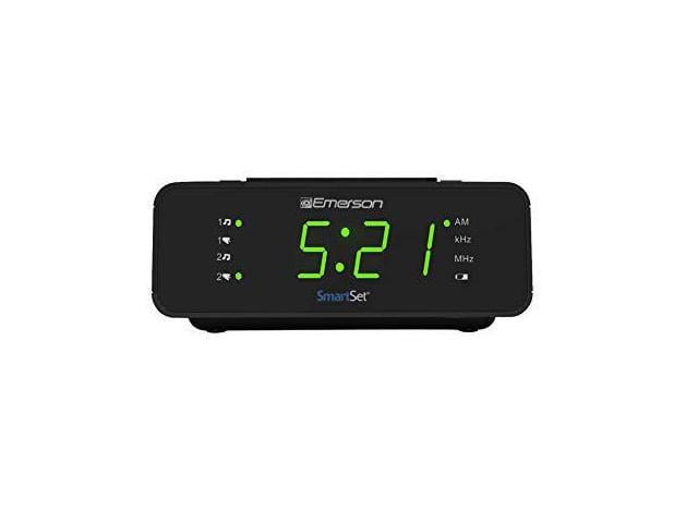 Emerson SmartSet Alarm Clock Radio With AM FM Radio Dimmer Sleep