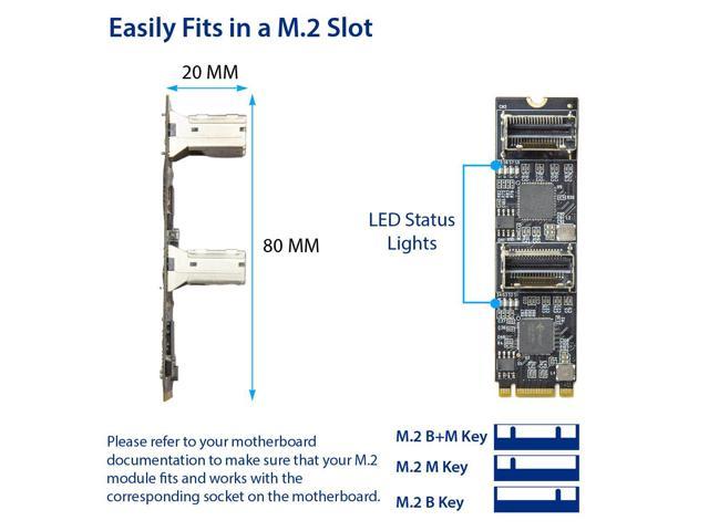 Syba 8 Port Non RAID SATA III 6Gbp S To M 2 B M Key Adapter PCI E 3 0