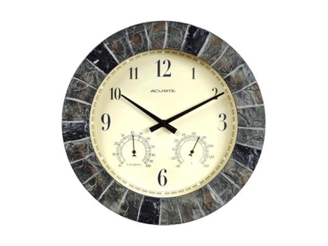 Acurite Inch Faux Slate Indoor Outdoor Wall Clock With