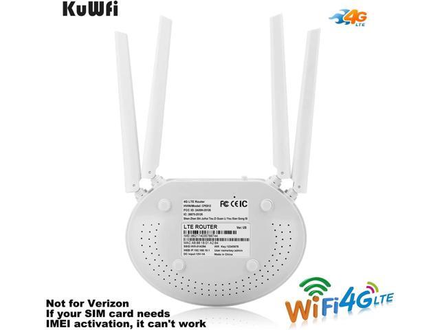 KuWFi Router 4G LTE Cat6 300Mbps 4G Router With SIM Slot 4pcs Non