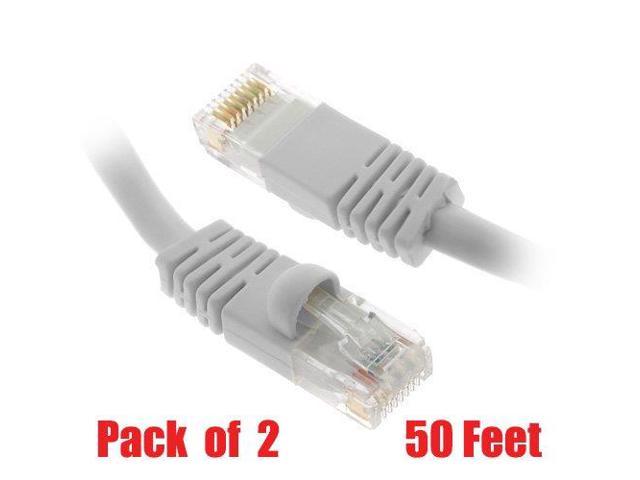 IMBAPrice 50Ft Pack Of 2 CAT5e RJ45 Patch Ethernet Network Cable 50