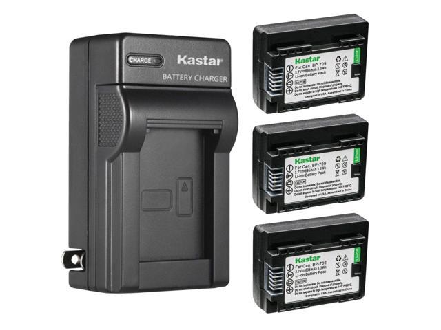 Kastar 3 Pack BP 709 Battery And AC Wall Charger Replacement For Canon