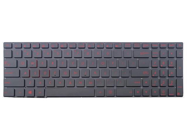 New US Black With Red Words Backlit Laptop Keyboard Without Frame For