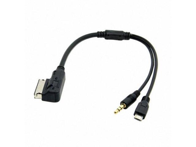 Cablecc Media In AMI MDI To Stereo 3 5mm Audio Micro USB Aux Adapter