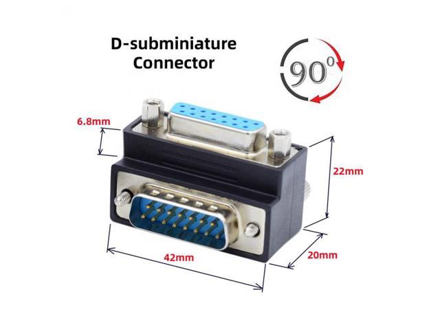 Chenyang Down 90 Degree Angled DSUB D Subminiature 15pin Male To Female