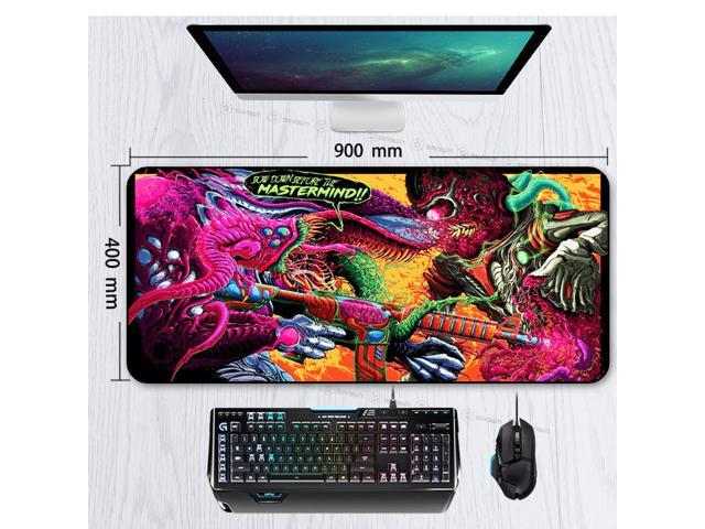 Large CS GO 900x400mm Hyper Beast Locking Edge Gaming Mouse Pad Rubber