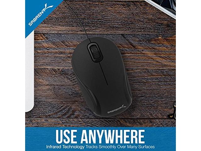 Sabrent Mini Travel Usb Optical Mouse With Retractable Cable Ms Opmn