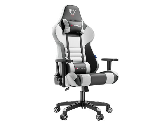 Furgle Gaming Chair Racing Chair Ergonomic PU Leather Swivel Office Computer Chairs Desk Seat Ergonomic Backrest 360° Swivel Adjustable Height