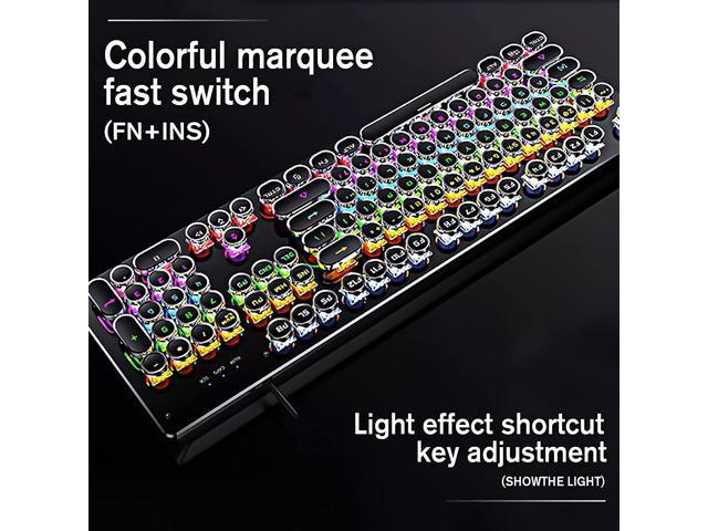 Basaltech Mechanical Gaming Keyboard With LED Backlit 104 Key Black