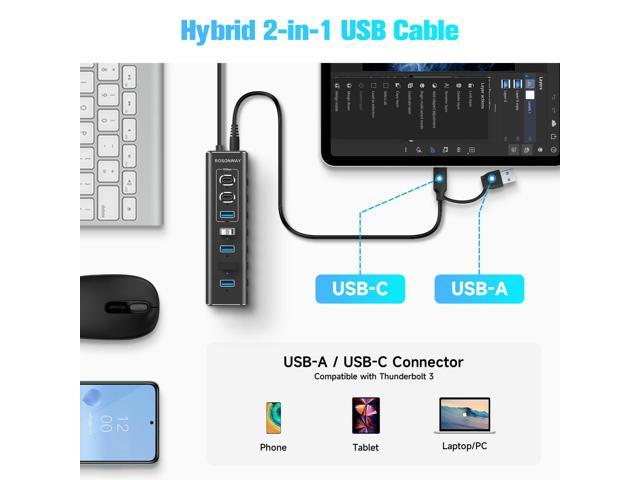 Powered Usb Hub Rosonway Port Usb Usb C Hub With Gbps Usb A