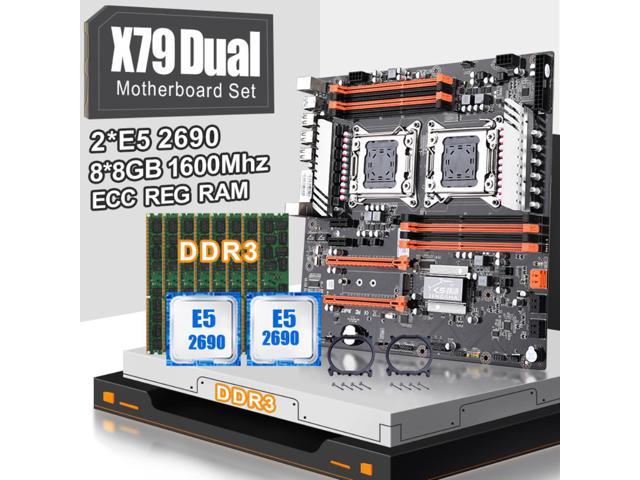 JINGSHA X79 Dual CPU Motherboard Set With 2 Xeon E5 2690 E5 2690