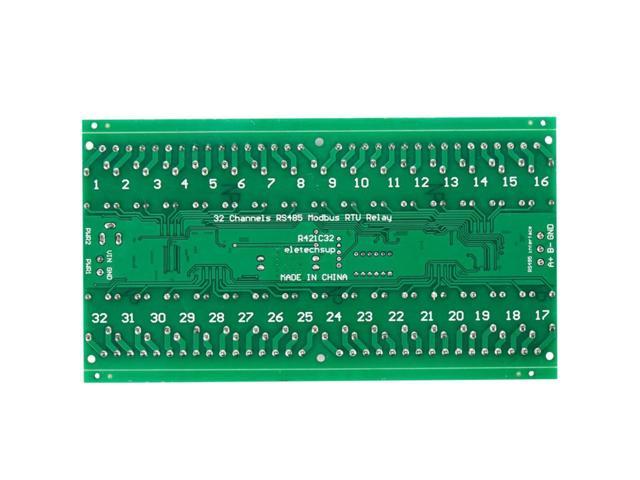 R421C32 DC12V 32 Channels Modbus RTU RS485 Bus Relay Module UART Serial