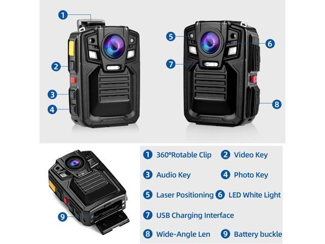 CAMMHD V8 64GB Body Cam Body Camera 1440P Police Camera With 2