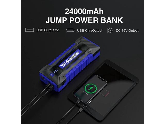 Yesper Battery Jump Starter A Peak Mah Portable Car Starter