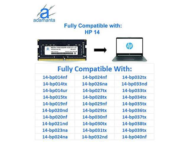 Adamanta 8GB 1x8GB Compatible For HP 14 Laptop Notebook DDR4 2400Mhz