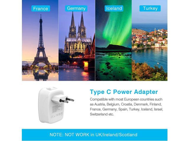 Pack European Travel Plug Adapter Vintar International Power Plug