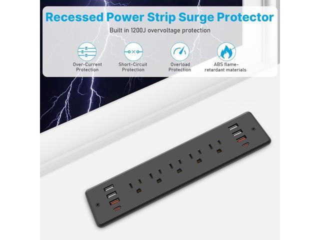 Cccei Recessed Power Strip Surge Protector With Outlets Usb Hub