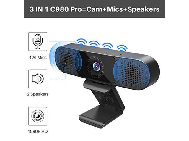 EMEET 3 In 1 Webcam 1080P Webcam With Microphone And Speakers C960 2K