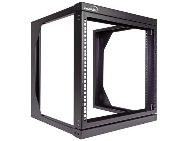 Navepoint U Wall Mount It Open Frame Rack With Swing Out Hinged