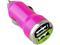 Insten Dual USB Mini Car Charger Adapter compatible with Samsung Galaxy S4 / SIV / i9500, Hot Pink