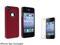 Insten Red Rubber Case + Reusable Screen Protector compatible with Apple iPhone 4 / 4S 724998