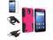 Insten Pink/Black Mesh Hard Skin Case Cover+LCD+Cable+Car Charger For Samsung Infuse 4G