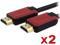 Insten 1161334 6 ft. Black & Red 2 x High Speed HDMI Cable with Ethernet Male to Male