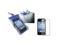 Blue Waterproof Bag Skin Case Cover+Diamond Screen Film compatible with iPhone® 4 4S